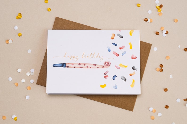 6-teiliges Grußkartenset Konfetti für Dich als Postkarten oder Klappkarten Happy Birthday Geburtstagstorte Ein Hoch auf Dich Bild 5