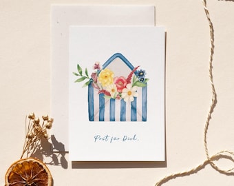Mail for you I Watercolor illustration I Envelope with flowers I Just because