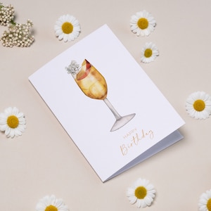 Biglietto d'auguri "Pesca" | Buon compleanno | Biglietto pieghevole | Cocktail | Illustrazione ad acquerello | con busta di carta kraft| DIN A6