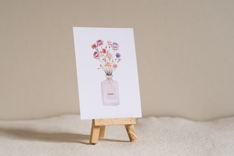 Dankeschön Trio Kartenset, 3 Dankeskarten in floralen Aquarelldesigns, inklusive Kuverts, Klappkarte oder Postkarte DIN A6 Bild 2