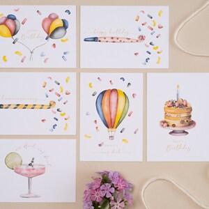 6-teiliges Grußkartenset Konfetti für Dich als Postkarten oder Klappkarten Happy Birthday Geburtstagstorte Ein Hoch auf Dich Bild 4