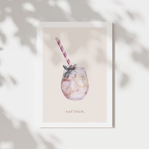 Carte anniversaire - verre à cocktail, à vous, grande carte anniversaire, carte grand format 16,5*11,5 cm sur papier durable avec enveloppe