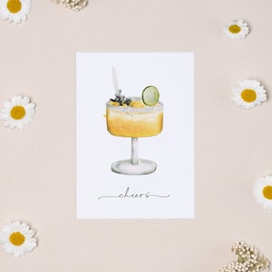 8-er Set Glückwunschkarten mit feinen Aquarell Cocktail und Tortenmotiven, Happy Birthday Alles Liebe ein Hoch auf Dich Cheers Bild 5