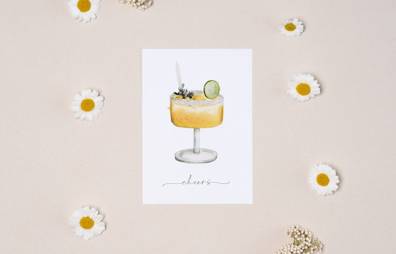 8-er Set Glückwunschkarten mit feinen Aquarell Cocktail und Tortenmotiven, Happy Birthday Alles Liebe ein Hoch auf Dich Cheers Bild 5