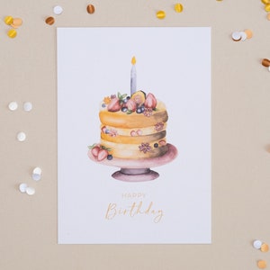 6-teiliges Grußkartenset Konfetti für Dich als Postkarten oder Klappkarten Happy Birthday Geburtstagstorte Ein Hoch auf Dich Bild 2