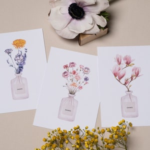 Dankeschön Trio Kartenset, 3 Dankeskarten in floralen Aquarelldesigns, inklusive Kuverts, Klappkarte oder Postkarte DIN A6 Bild 5