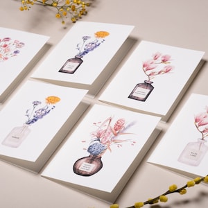 6er Gratulationskartenset im Format DIN A6 I Post-oder Klappkarten I Aquarellmotive auf 300g GMUND Papier I opt. mit Kraftpapier Kuverts