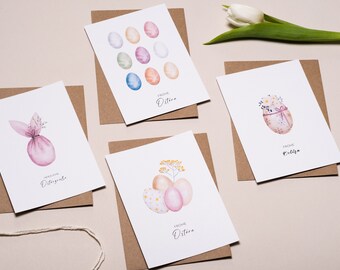 Easter cards in sets or individually | Watercolor Easter motifs on environmentally friendly 300g GMUND paper | Postcards or folded cards | with envelopes