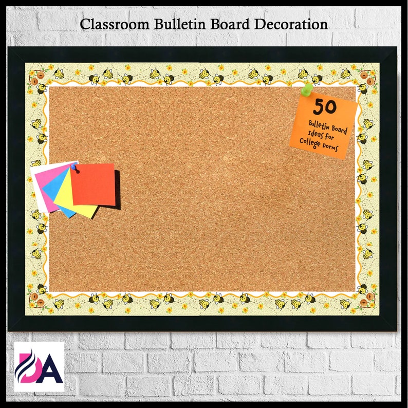 Printable Bee Themed Bulletin Border With Finish Corners bee Sunflower
