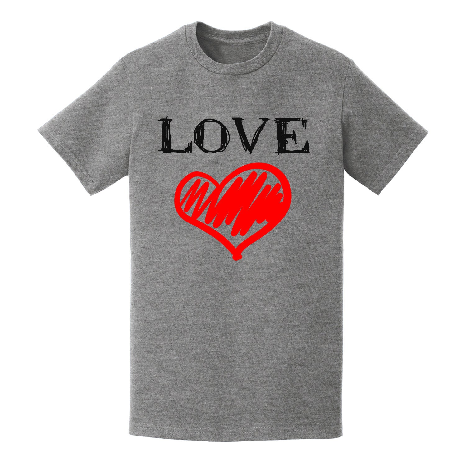 T-shirts Love Heart Digital Print Valentine's Day Fabric Transfer Image ...