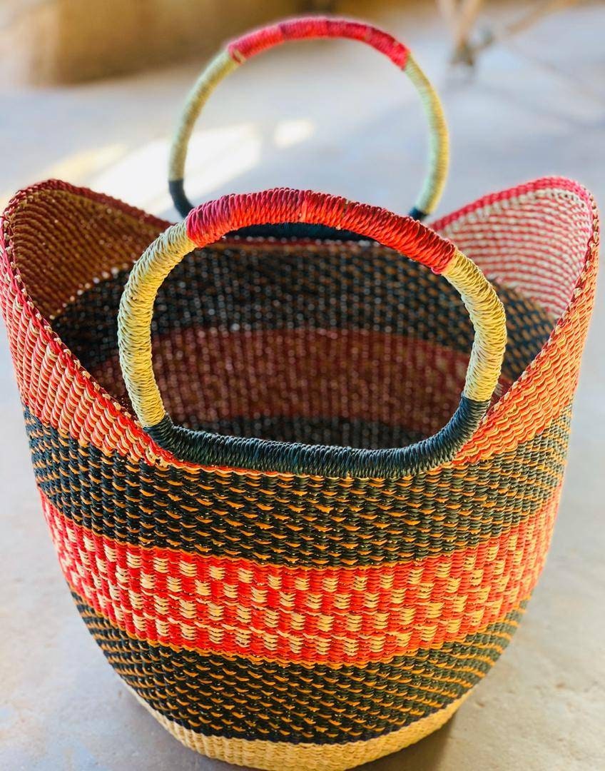 Cestas de caña africana de rafia tejidas a mano para ir de Etsy