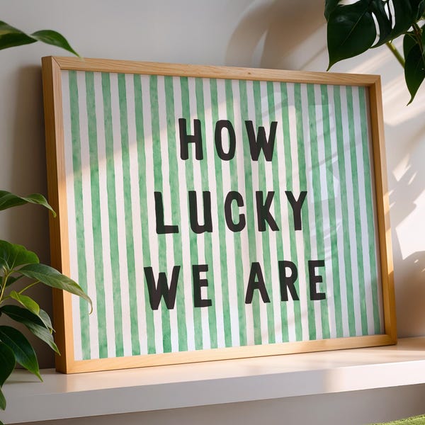 Qué suerte tenemos... A6-A5-A4-A3-A2-A1 Lindo regalo para pareja Impresión Galería de pared Impresiones grandes - Impresión en lienzo sin marco para marco o percha