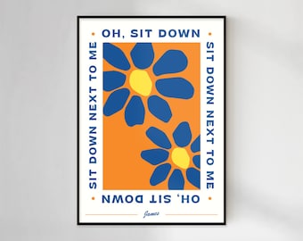 Sit Down… - 80s 90s Indie Music inspired Lyrics Print - A5-A4-A3-A2-A1 - Unframed Canvas Print for Frame / Hanger
