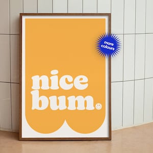 Nice Bum  -- A6-A5-A4-A3-A2-A1 -- Funny Toilet Bathroom Print Gallery Wall Art Gift Prints- Unframed Canvas Print for Frame or Hanger