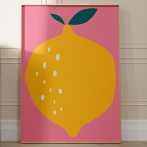 Cute Retro Lemon Kitchen Quote Print - A5-A4-A3-A2-A1 - Gallery Wall - Unframed Canvas Print for Frame or Hanger