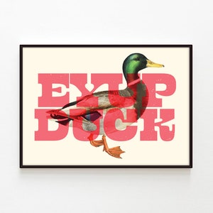 Eyup Ey Up Duck Northern Print -- Yorkshire Print -- A6-A5-A4-A3-A2-A1 -- Bedroom // Living Room -- Unframed Canvas Wall Art