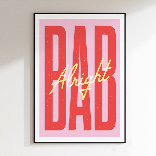 Alright Bab - Brummie Birmingham Slang Print - A5-A4-A3-A2-A1 - Gallery Wall Art - Unframed Canvas for Frame or Poster Hanger