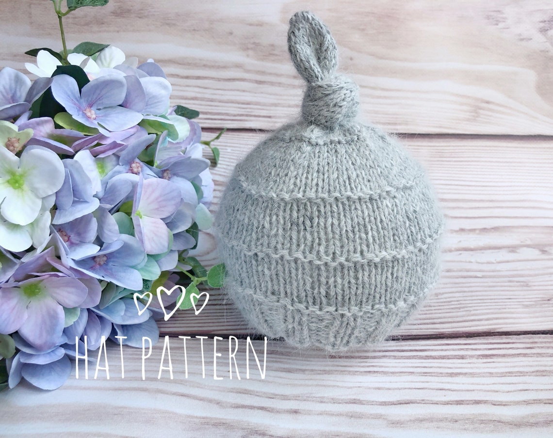 Newborn Knot Hat Pattern Newborn Photo Prop Knitting Pattern Etsy