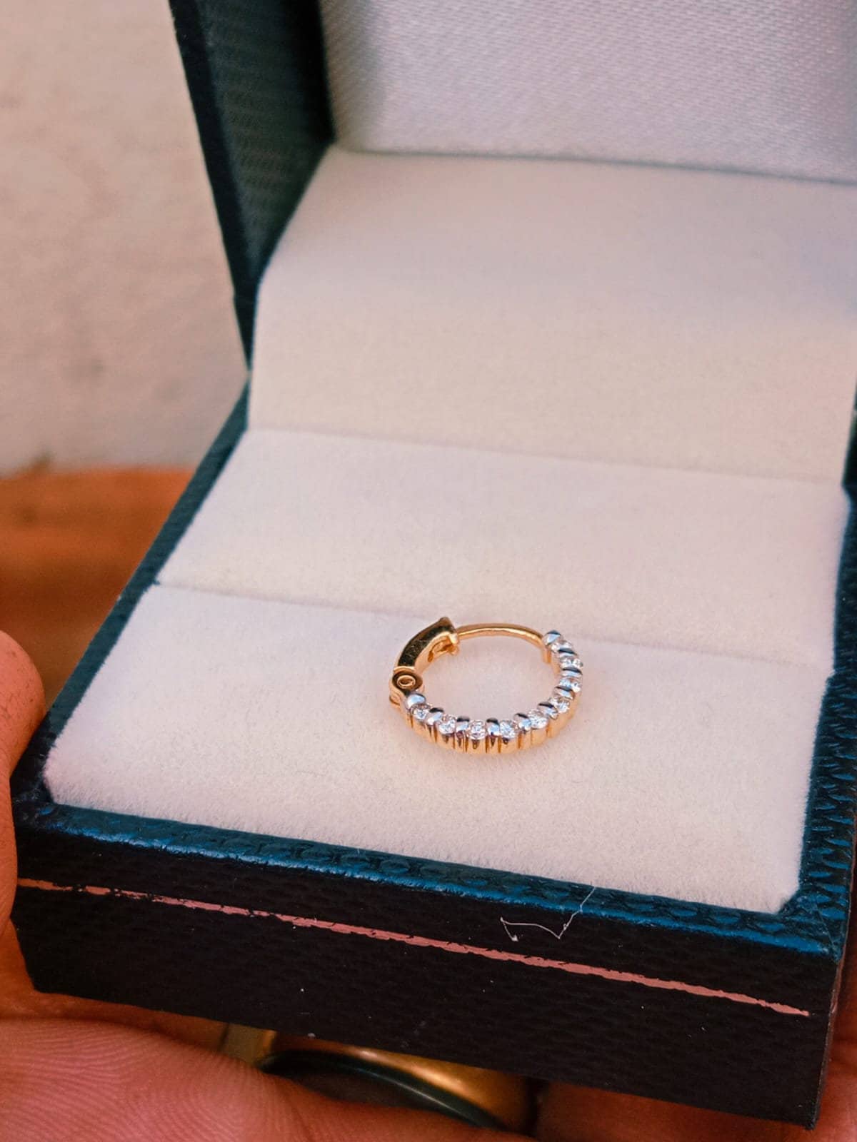 14K Yellow Gold Ring, Girl Nose Ring, Nose Clicker Ring, Nose Piercing, Hoop Nose Ring, Ladies Nose Ring, Girl Nose Ring, Diamond Nose Ring