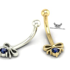 14k Navel Piercing,  Belly Button Ring, Sapphire Rook Belly Eyebrow Lip Piercing, Gold Barbel Gemstone Diamond Belly  ring Piercing Button