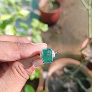 Natural Emerald 14k Yellow Gold Ring, Diamond Ring, Women Ring, Ladies  Ring, Wedding Ring, Girl Finger Ring, Unisex Ring, Cocktail Ring,