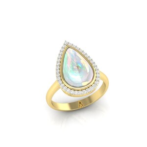 14k Yellow Gold Wedding Engagement Ring, Ladies Finger Ring, Women Ring, Ladies Ring, Anniversary Ring, Girl Ring, Party Wear Cocktail Ring.