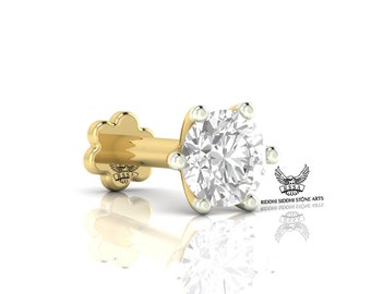 Bröllopsnäsnål med 14K guld och diamanter, öronnål med daith.
