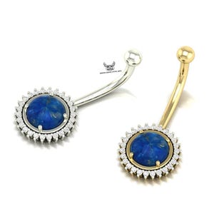 14K Navel Piercing, Emerald Belly Button Ring, Rook Belly Lip Piercing, Eyebrow Gold Barbel, Lab Diamond And Lapis Stud  Belly Button Ring.