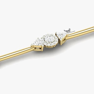 Lab Grown Diamond Trillion Industrial Barbell: 14k Gold Anti Helix Piercing