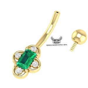 14K Navel Piercing, Belly Button, Rook Belly Eyebrow Lip Piercing, Gold Barbel, Diamond Belly Button, Wedding Engagement Ladies Belly Pin.
