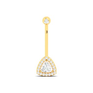 Lab Diamond Belly Button Ring 14K Navel Piercing, Rook Belly Eyebrow Lip Piercing, Gold Barbel Lab Diamond Stud Belly Button Ring Piercing.
