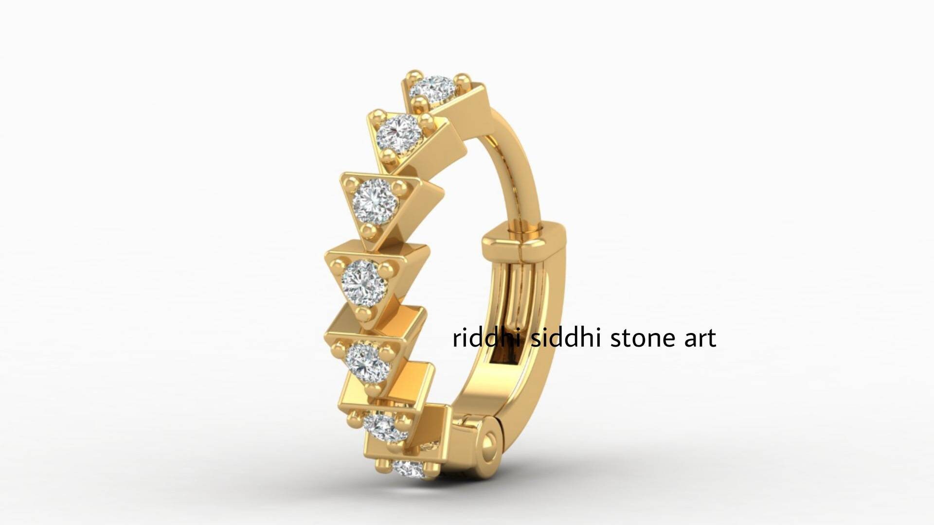 Diamond Nose Ring 14kt Gold Yellow Gold Wedding Nose Ring Diamond