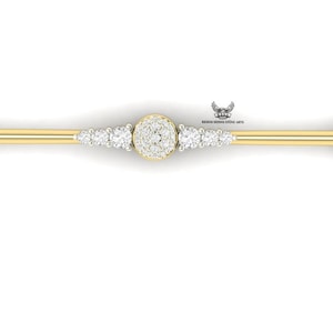 Lab Grown Diamond Industrial Barbell: 14k Gold Scaffold Piercing