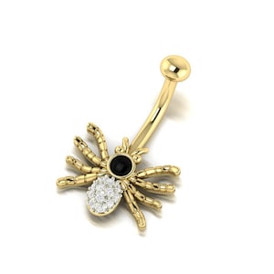 14k Yellow Gold Navel Piercing, Girl Belly Button Ring, Rook Belly Eyebrow Lip Piercing, Ladies Barbel, Diamond Belly Button Ring Piercing.
