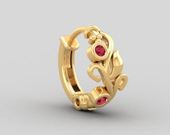 14K Gold Wedding Engagement Nose Ring, Daith Earring
