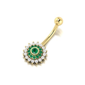 14K Navel Piercing, Ladies Belly Button Ring, Rook Belly Eyebrow Lip Piercing, Gold Barbel, Women Diamond Belly Button, Unisex Piercing