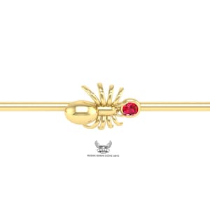 14 k Gold Industrial Barbell Piercing, Wedding Scaffold Earring