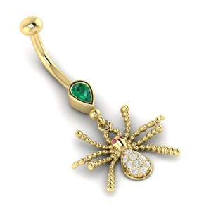 14k navel piercing, Round belly button ring, rook belly eyebrow lip piercing, gold Barbel gemstone diamond belly button ring piercing