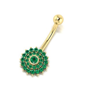 14K Yellow Gold Navel Piercing, Ladies Belly Button Ring, Rook Belly Eyebrow Lip Piercing, Gold Barbel Unisex Clicker, Belly Button Ring