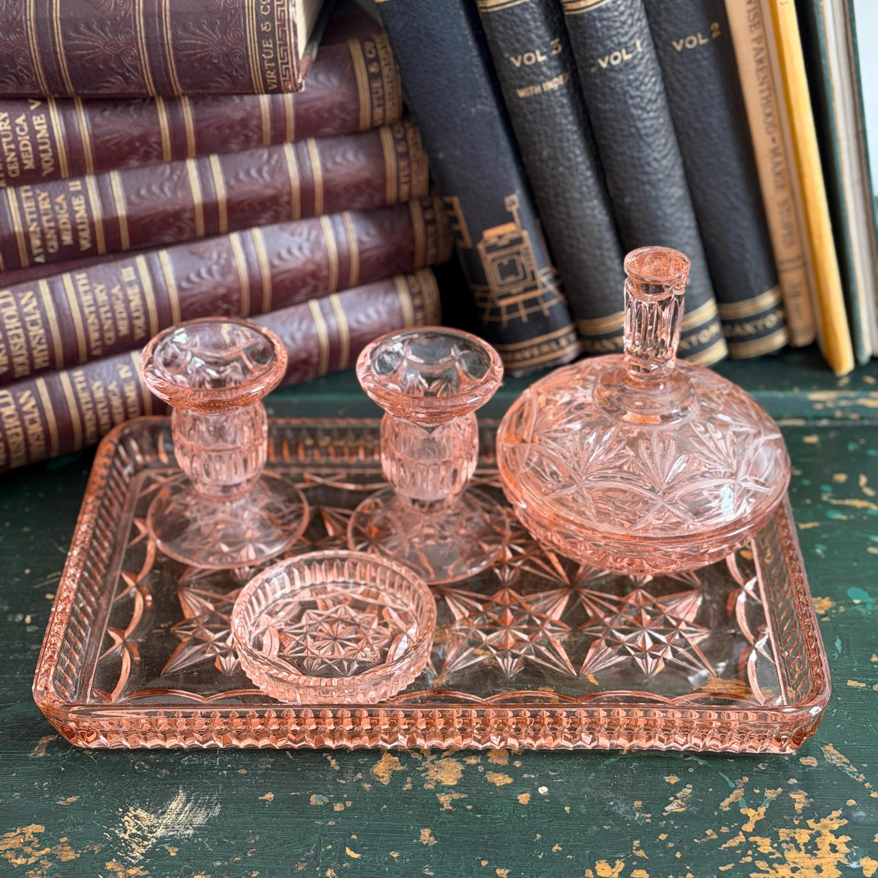 vintage glass dressing table tray Mirror, Hexagonal Jewelry Metal Decorative Tray for Vanity, Dresser, Bathroom, Bedroom (Large) : Clothing, Shoes & Jewelry Give as a gift or add to your vanity Vintage Vanity Tray for Dresser