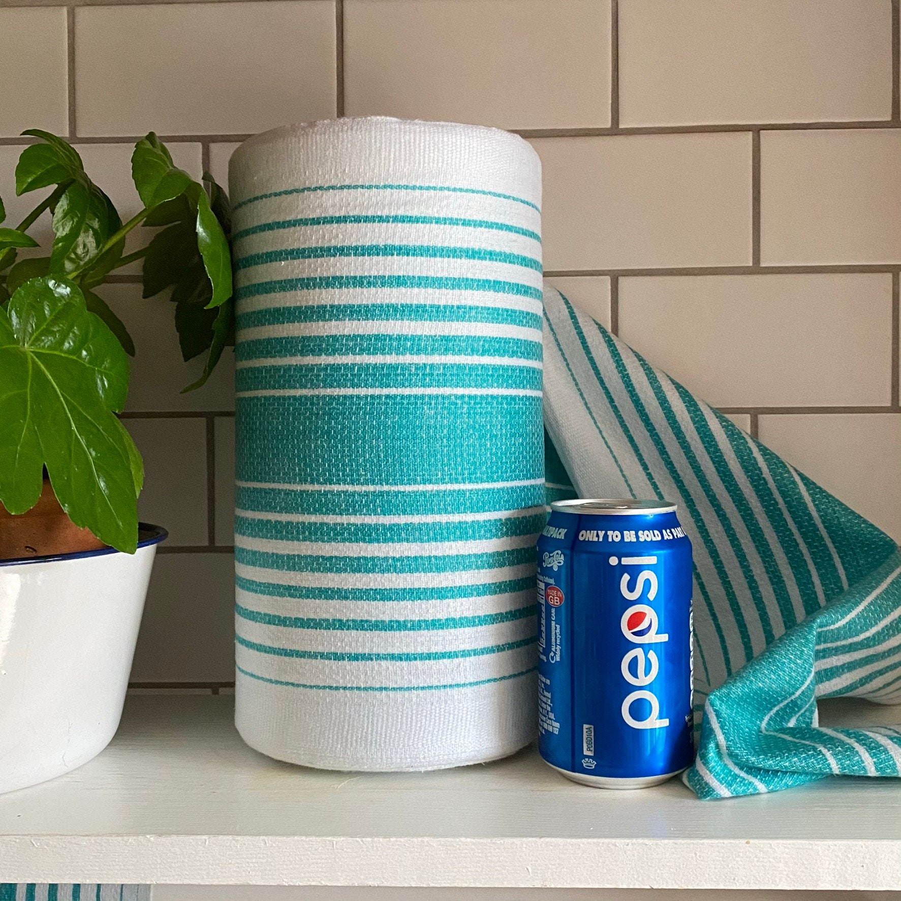 Vintage Green White Roller Towel Cotton Kitchen Bathroom Hand Etsy