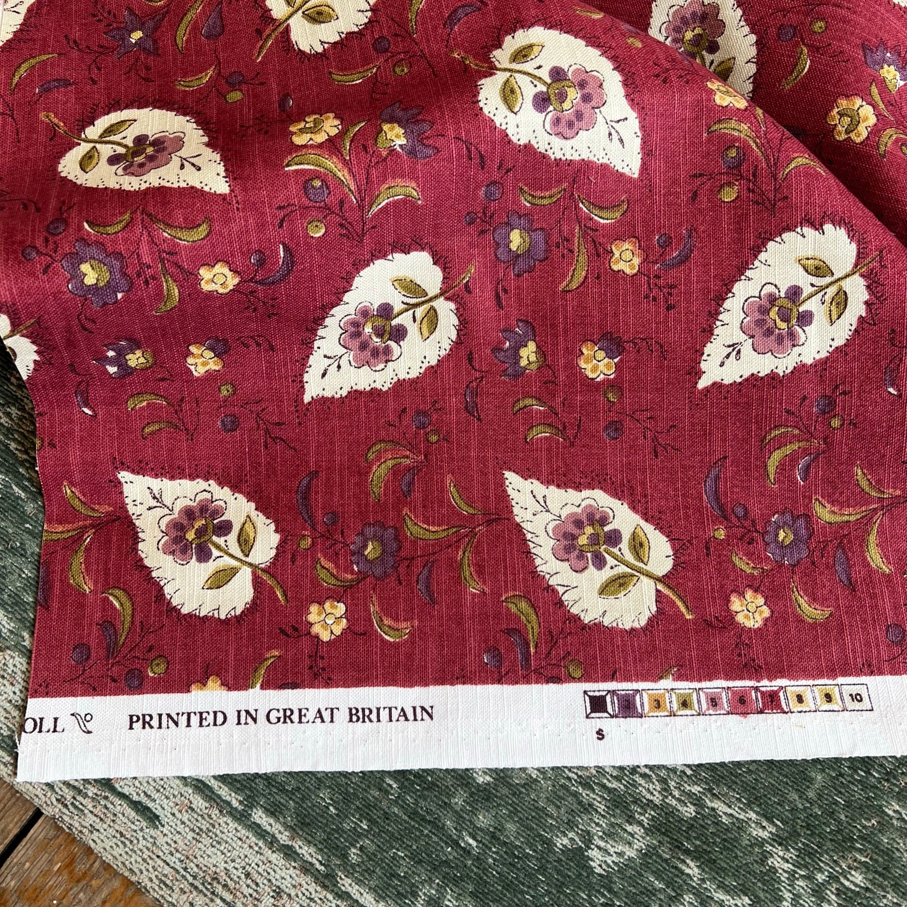 Vintage Parker Knoll Fabric Upholstery Curtain 3 Meters Maroon Etsy