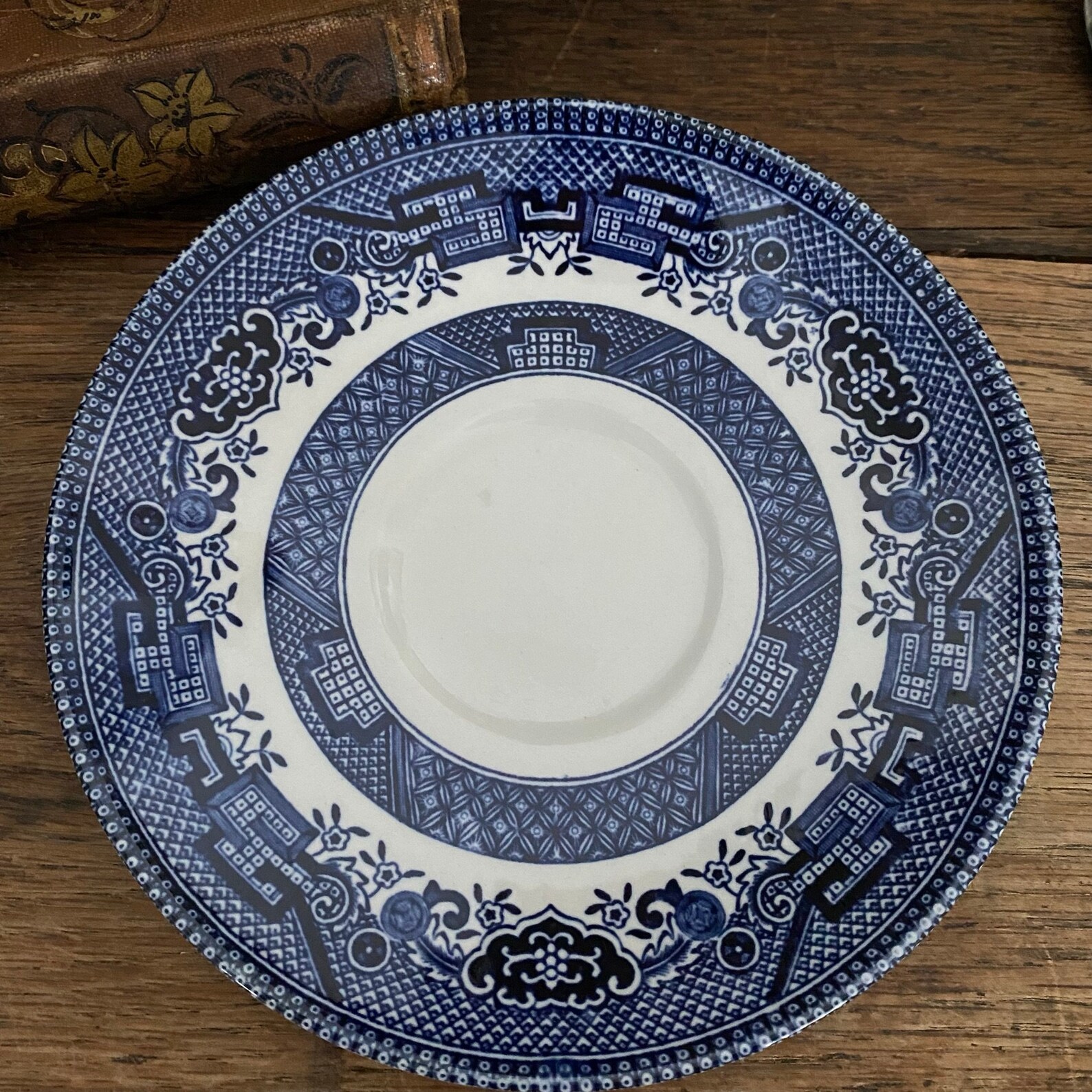 Willow Pattern Churchill England Trio Cup Saucer Side Plate Etsy
