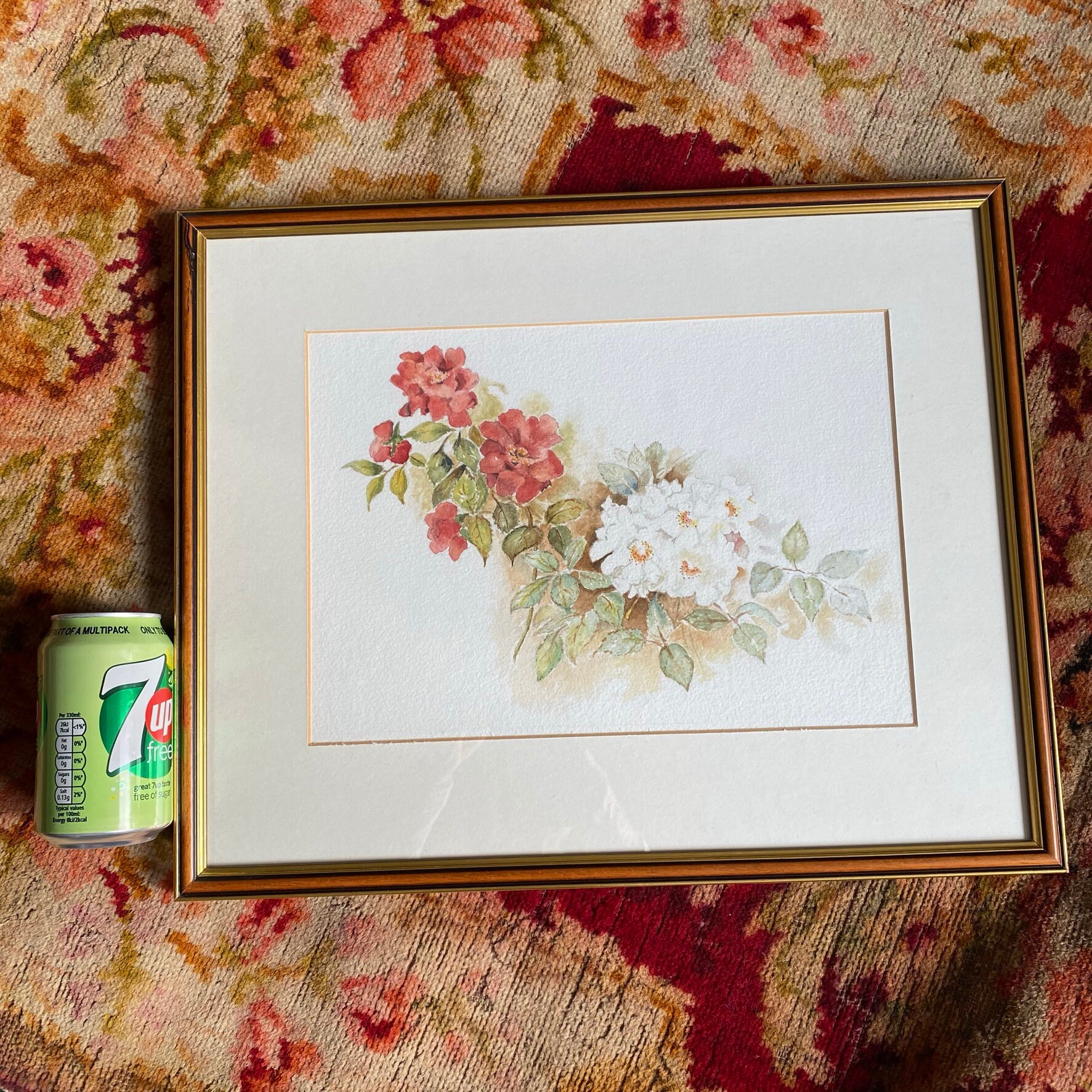 framed-floral-water-colour-painting-roses-etsy-uk
