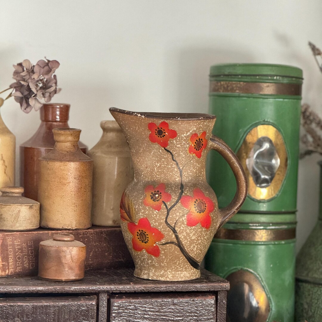 Vintage Orange Brown Rustic Pottery Vase With Flaws Ref DSB - Etsy