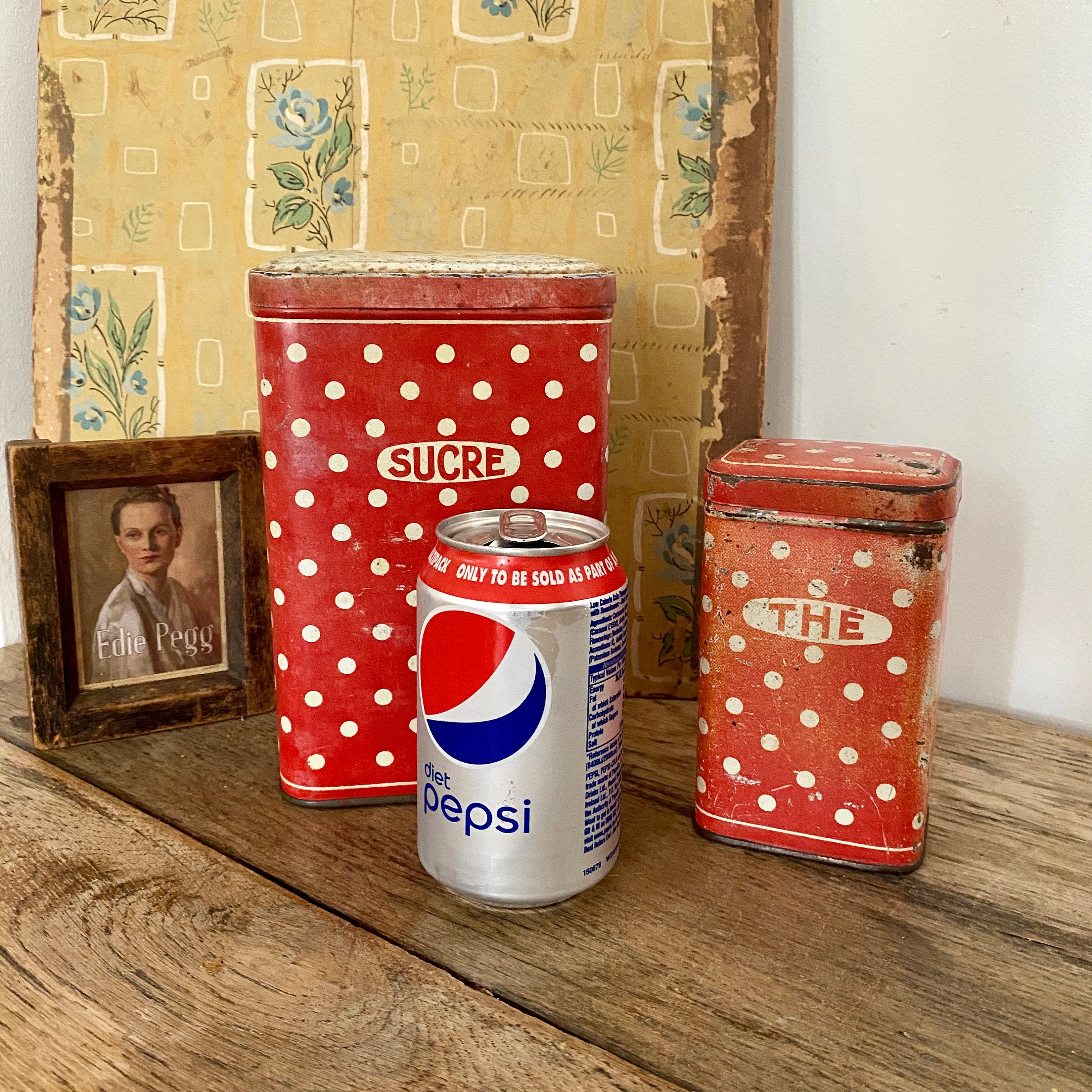 Francés Vintage cocina botes rojo crema mancha Sucre El té de | Etsy