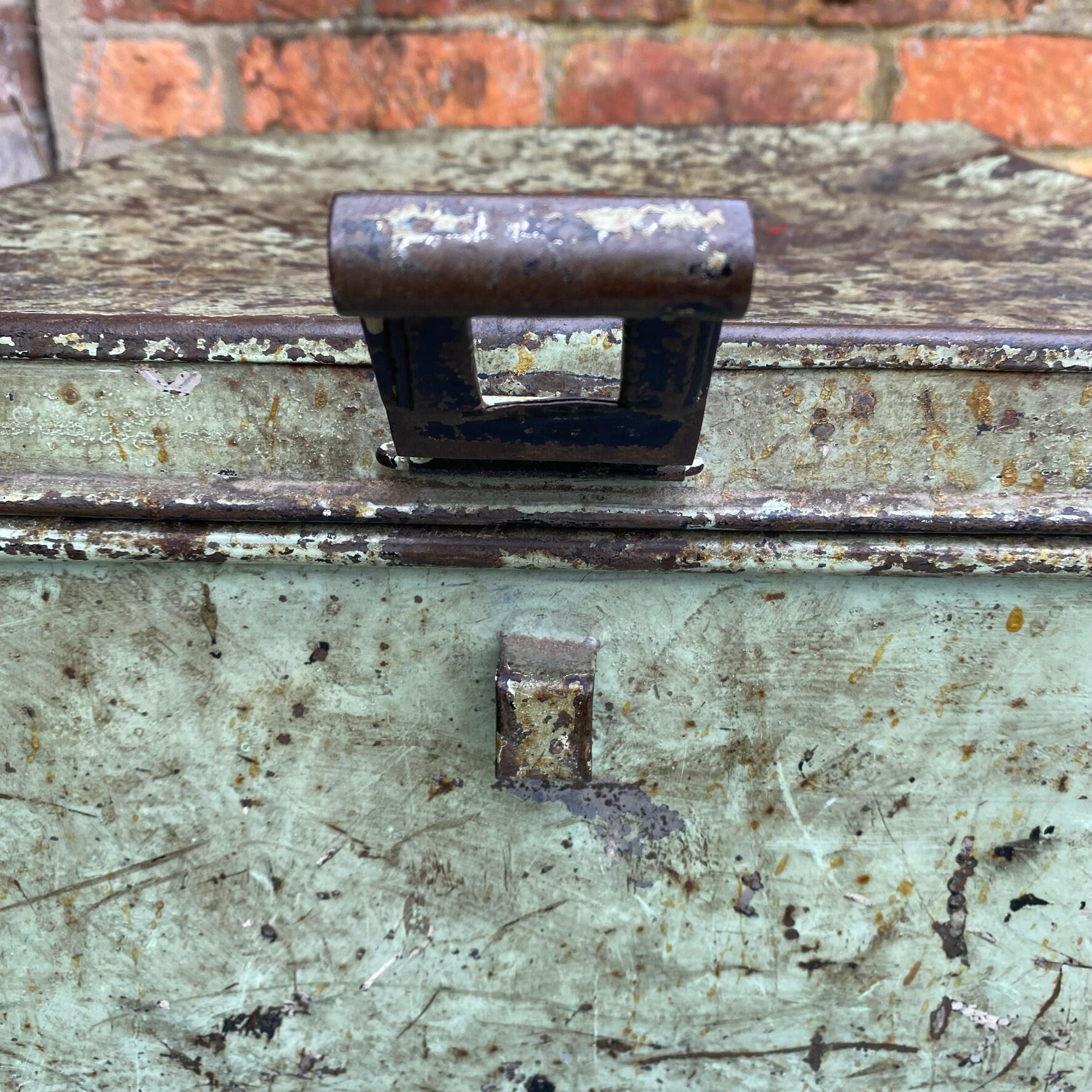 Vintage Metal Medical Chest Strong Box Green Age and Wear Etsy
