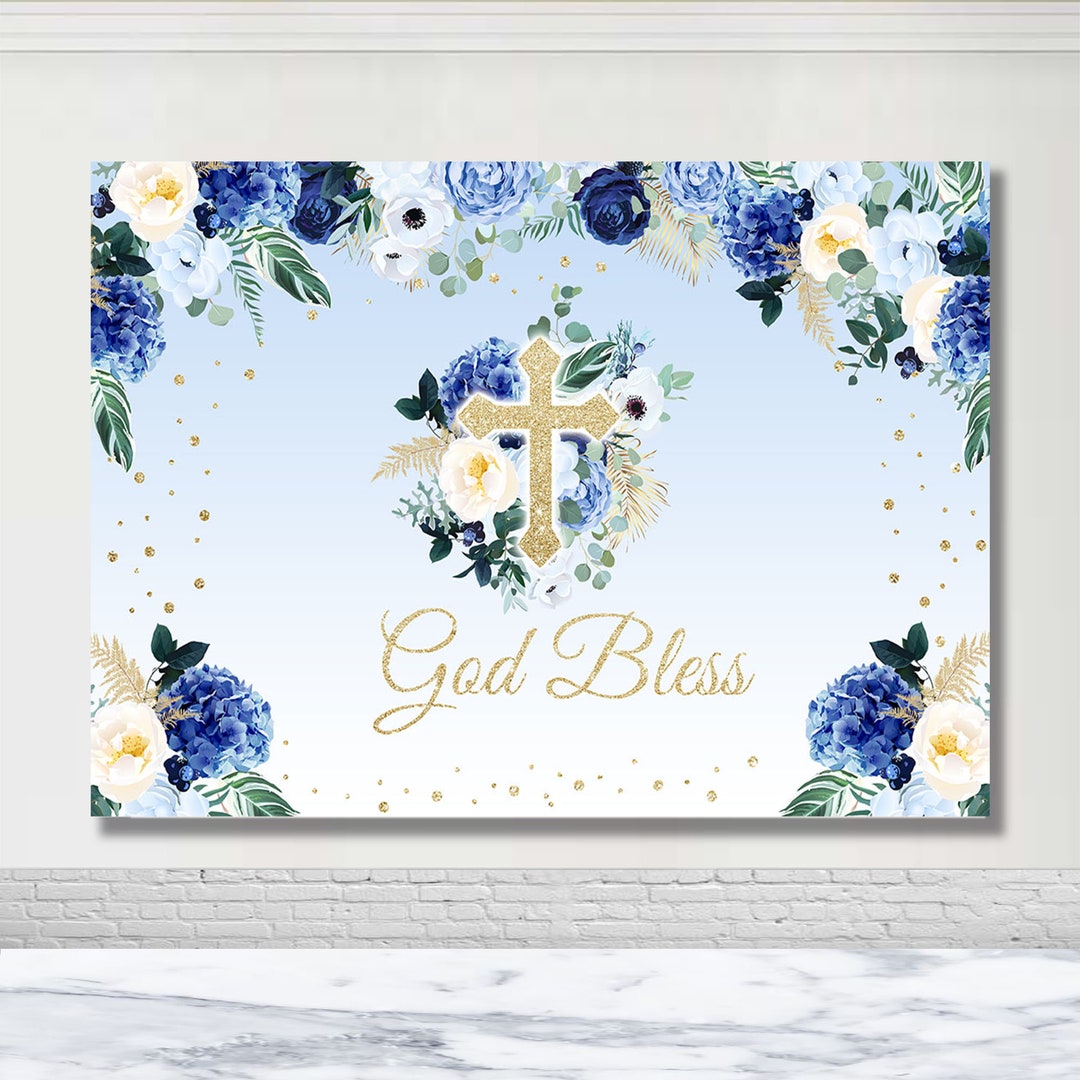 Mocsicka Fotohintergrund 'God Bless' – Vinyl, 2,1x1,5 M, Mit Grünen Blättern, Für Taufe, Babyparty & Erstkommunion