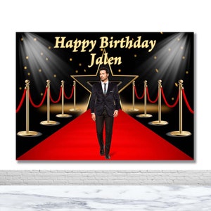 Red Carpet Custom Photo Backdrop Birthday Party Photography Background Hollywood Movie Star Decor Banner Poster Photo Booth Backdrop