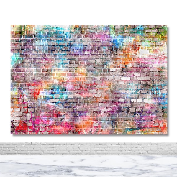 80s 90s Graffiti Brick Wall Photography Backdrop Baby Shower Birthday Party Photo Background Vinyl Polyester Decor Banner Photo Booth Props